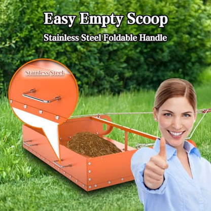 Pasture Manure Scoop, Tow Behind Manure Scoop for Horses Paddocks, Picks Up for Small Manure from Horse, Sheep, Goat, Alpaca, Instead of a Manure Fork ATV Rake