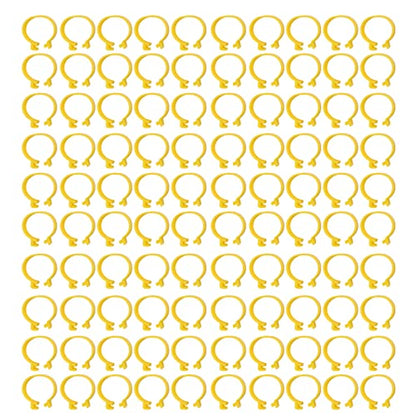 100 Pcs Chicken Ankle Rings, Chicken Leg Bands Yellow Chicken Leg Rings, 18mm Plastic Poultry Leg Bands Rings for Ducks Chicks Goose Turkey - size: 18mm