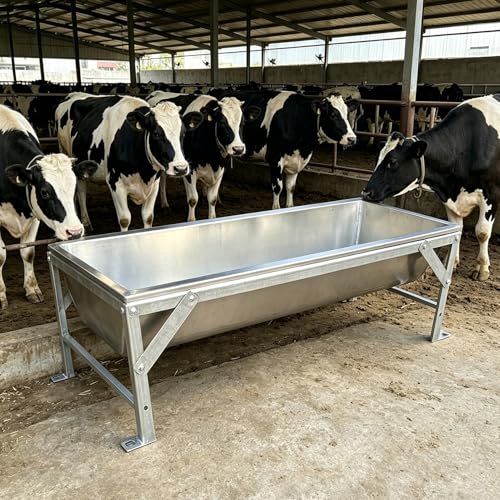 Anti-waste Livestock Hay Feeder, High Capacity Pasture Feeding Equipment for Poultry, Pasture Horse Trough with Stainless Steel Bracket(85x60xH60cm/33.5x23.6x23.6in) - size: 85x60xH60cm/33.5x23.6x23.6in