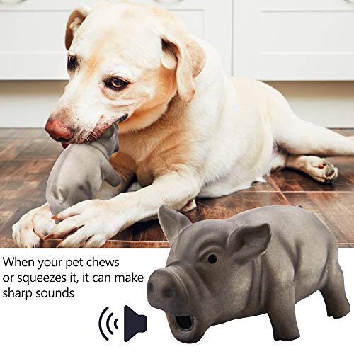 Zerodis Dog Chew Toy,Indestructible Dog Toothbrush Stick Squeaky Dog Toy Cute Pig Grunting Squeak Pet Chew Toys(Black)