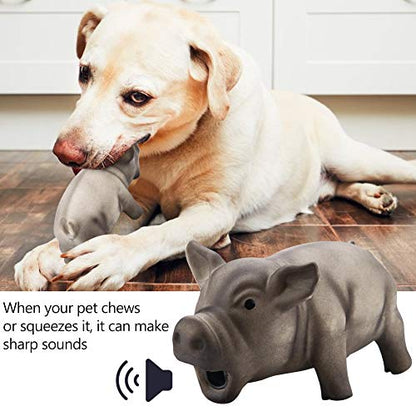 Zerodis Dog Chew Toy,Indestructible Dog Toothbrush Stick Squeaky Dog Toy Cute Pig Grunting Squeak Pet Chew Toys(Black)
