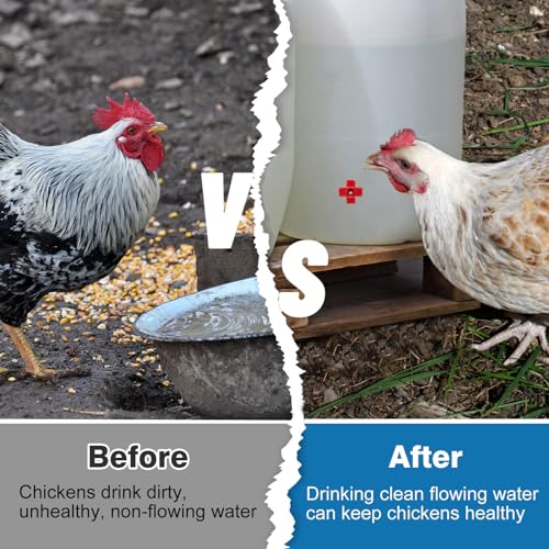 20 Pack Chicken Waterer Nipples - Easy Install Leakproof Poultry Watering System for Chicken Coop, Quail Duck Water Feeder Nipples with Drill Bits