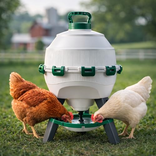 Hatching Time Automatic Poultry Drinker 6 Gallon 22.7 L – Gravity-Fed Chicken Waterer for Coop – UV-Stabilized Plastic Chicken Water Feeder – Easy-Clean, Top-Fill Water Dispenser for Chickens & Ducks