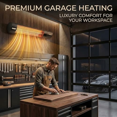 Electric Patio Heater, 1500W Wall Mounted Outdoor Heater with Remote Control & 24H Timer, IP65 Waterproof Carbon Infrared Heater for Backyard, Gazebo, Garage and Restaurant - size: Pure Warmth