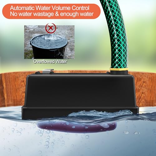 Water Trough Float Valve for Stock Tank, Automatic Control Waterer Level for Livestock Horse Chicken Animal Fish Pool with Hose Metal Connector & Ptfe tape （1 pack）