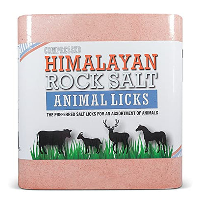 Salt Block for Deer & Horses – Compressed Mineral Salt Lick for Livestock, Cattle & Goats – Himalayan Secrets Pink Rock Salt Block (22LB/10KG, Block w/ Mounting Hole) - size: 22 Pound (Pack of 1)