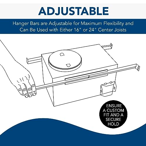 Broan-NuTone MHB4 Hanger Bar Set for InVent Series Bath Exhaust Fans, Silver, Steel, 4 Pieces