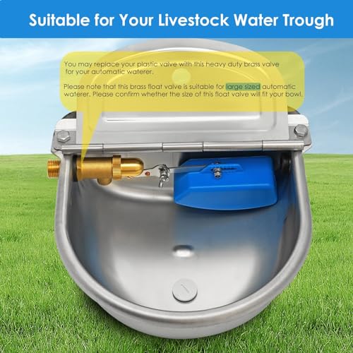 2 Pack Brass Float Valve 1/2 Inch, Livestock Water Tank Float Valve Switch Brass Float Ball Valve Shut Off Pool Auto Fill Valve for Automatic Waterer - style: 1/2 Inch