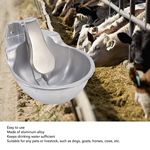CDQL Automatic Livestock Drinking Bowl Farm Animals Waterer Extra Large Livestock Push Paddle Automatic Metal Waterer Aluminium Alloy Thickened Drinking Sink for Horse Cattle Sheep Dog