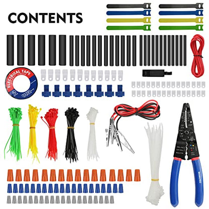 WORKPRO 582-Piece Heat Shrink Wire Connectors Kit, Electrical Wire Terminals, Electrical Repair Kit with Wire Cutter Stripper Crimping Tool