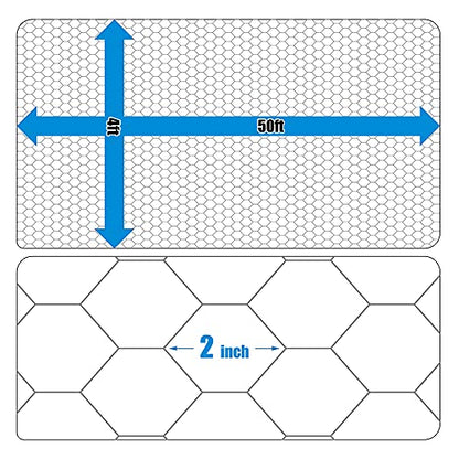 Fencer Wire 20 Gauge Galvanized Poultry Hex Netting with 2 inch Mesh - size: 4 ft. x 50 ft.