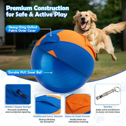 Herding Ball for Dogs 22", Durable Dual-Layer Herding Ball for Australian Shepherds, Outdoor Training Toy for Medium & Large Breeds, Ideal for Herding Dog Exercise