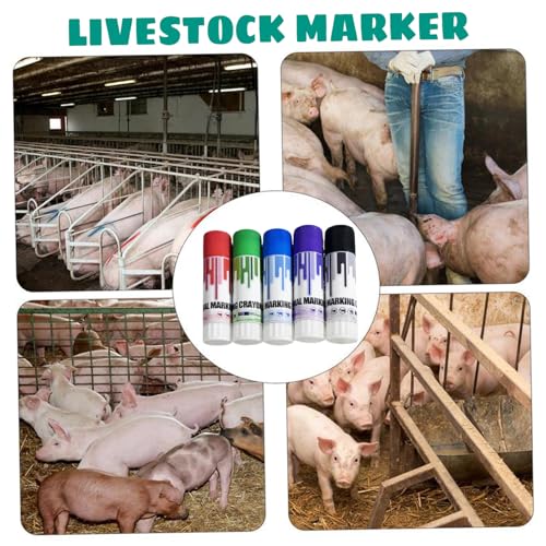 8PCS Markers, Livestock Crayon Markers 4 Colors High Visibility Marker Animal Identification Livestock Prod for Pig, Cow, Goat, Garden Statues