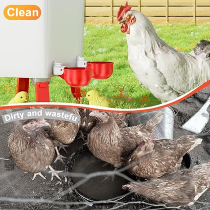 ZenxyHoC Chicken Waterer Cups, 8 Pack Automatic DIY Chicken Water Cup with 3/8'' Hole Saw