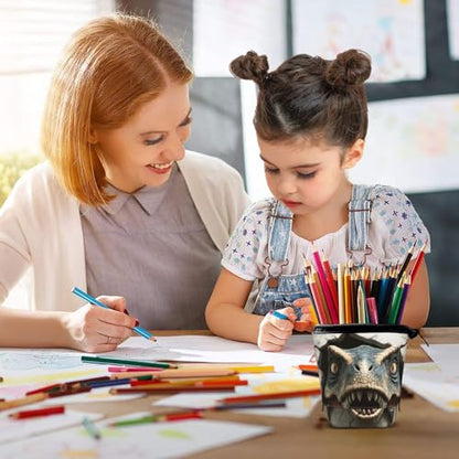 Dinosaur Kids Standing Pencil Case Girls Boys Telescopic Stationary Pouch with Zipper Large Capacity Stand up Pen Bag Portable Makeup Holder for Children School Students Office Supplies - color: Dinosaur