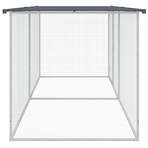Galvanized Steel Chicken Cage with Roof Anthracite 79.9"x38.6"x35.4" Large Chicken Coop Outdoor & Indoor Durable Mesh Design for Hens Rabbits Ducks Small Animals - color: Anthracite