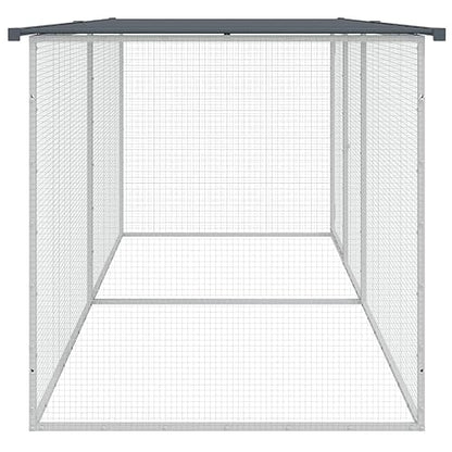 Galvanized Steel Chicken Cage with Roof Anthracite 79.9"x38.6"x35.4" Large Chicken Coop Outdoor & Indoor Durable Mesh Design for Hens Rabbits Ducks Small Animals - color: Anthracite