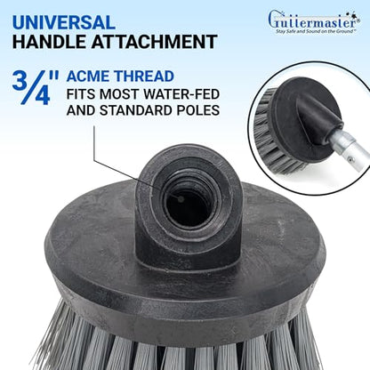 Guttermaster GM-314P Grey 4.5 Inch Diameter Round Medium Stiff Flow Through Brush for Decks and Sidewalks