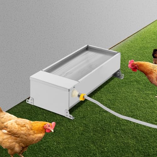 19.7 in Automatic Livestock Water Tank, 2 Gal Large Capacity Self Filling Dog Waterer Tank, Animal Drinking Water Bowl with Float Valve for Use On Farms, Ranches and Large Pet Feeding Sites.