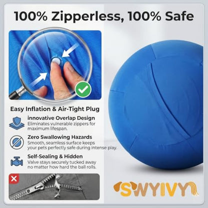 25" Dog Horse Ball&Cover with Straps, Herding Ball for Dogs Blue Heelers, Harding Dog Large Mega Pets Soccer Ball for Australian | Zipperless auto-seal safe from chewing. Dog herding ball with straps. 700+ reviews. Durable outdoor toy for large breeds. -