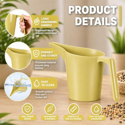 2 Pack Bird Feeder Scoop Set,Pet Food Bird Seed Scoop Large Capacity Suitable Narrow Spout Suitable for Tube Feeders Birds Chicken Livestock Restaurant Kitchen (Beige) - color: Beige