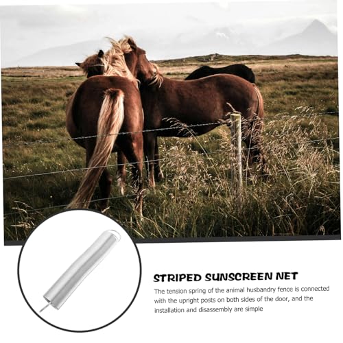 POPETPOP Electric Fence Spring Gate Kit Durable Stainless Steel Tension Spring for Livestock Fencing Weather Resistant Gate Handle Accessory User Friendly Design for Easy Operation