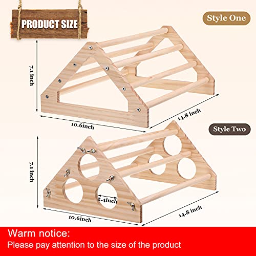 Patelai 2 Pcs Wooden Chicken Perch Large Chick Roosting Bar Jungle Gym Perch Toys for Chicken Coop & Brooder, Bird Parrot Hens Baby Chick Backyard Supplies (14.8 x 10.6 x 7.1 Inch)