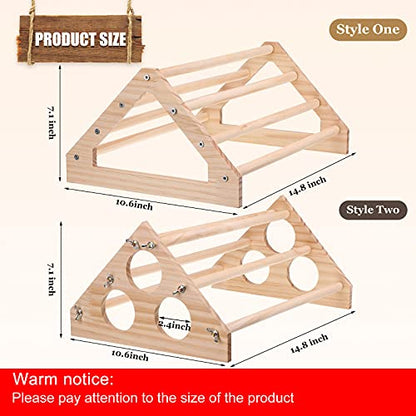Patelai 2 Pcs Wooden Chicken Perch Large Chick Roosting Bar Jungle Gym Perch Toys for Chicken Coop & Brooder, Bird Parrot Hens Baby Chick Backyard Supplies (14.8 x 10.6 x 7.1 Inch)