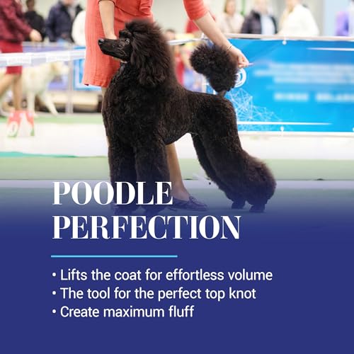 Chris Christensen 9.5 in Coarse Poodle Butter Comb, Groom Like a Professional, Rounded Corners Prevent Friction and Breakage, Solid Brass Spine with Steel Teeth, Chrome Finish - size: 004 – 9.5 Inch Coarse