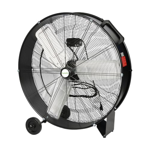 hykolity 30 inch High Velocity Drum Fan, 2-Speed Heavy Duty Industrial Shop Fan Up to 9300 CFM, Commercial Floor Fan for Warehouse, Workshop, Garage and Basement, Black - color: Black, size: 30 Inch