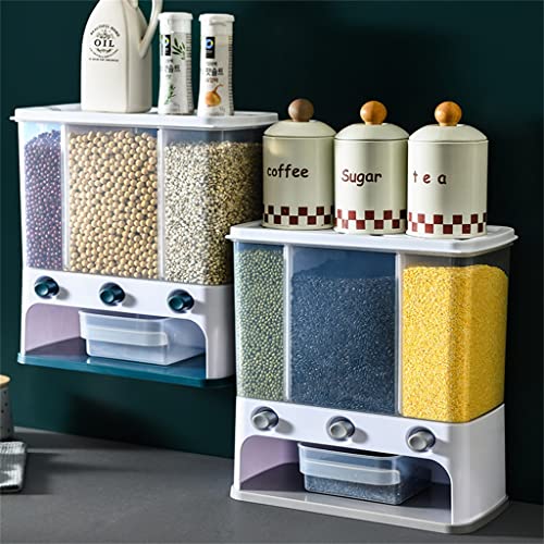 Kitchen container barrel grain sealed tank household storage pet dog food box(Gray) - color: Gray
