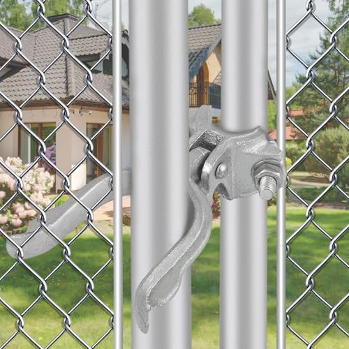 1-7/8" x 2-7/8" Chain Link Fence Gate Fork Latch, Commercial Heavy Duty, Malleable， Galvanized Farm Fence Lock with Hole for Padlock - size: (1-7/8" x 2-7/8")