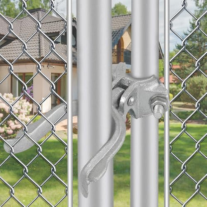 1-3/8" x 1-7/8" (2") Chain Link Gate Latch, Commercial Heavy Duty, Malleable， Galvanized Farm Fence Lock with Hole for Padlock - size: (1-3/8" x 1-7/8" (2"))