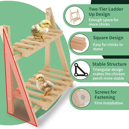 Chicken Perch,Strong Chicken Roosting Bars for Coop and Brooder,Foldable Chick Jungle Gym,Chicken Perch for Coop,Chicken Toys for Coop,Training Perch for Chick,Large Bird,Parrot