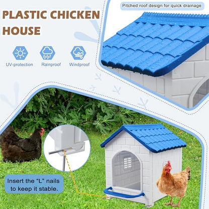 Nesting Boxes for Chicken, Plastic Single Compartment Chicken Nesting Box for Laying Eggs for Hens, Ducks and Poultry - Blue - color: Blue