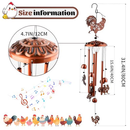 Large Chicken Toys for Coop, Chicken Wind Chime Enrichment Toys, Hanging Chick Peck Toy with Colorful Bells, Home Garden Musical Coop Accessories - style: C