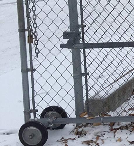 6" CHAIN LINK ROLLING GATE HARDWARE KIT: (Chain Link Fence Gate Parts) (6" Rut Runner, 2 Track Wheels, 6 Track Brackets, 1 Rolo Latch) - size: Post Mount