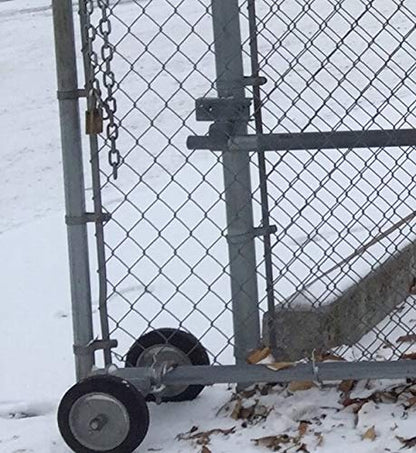 6" CHAIN LINK ROLLING GATE HARDWARE KIT: (Chain Link Fence Gate Parts) (6" Rut Runner, 2 Track Wheels, 6 Track Brackets, 1 Rolo Latch) - size: Post Mount