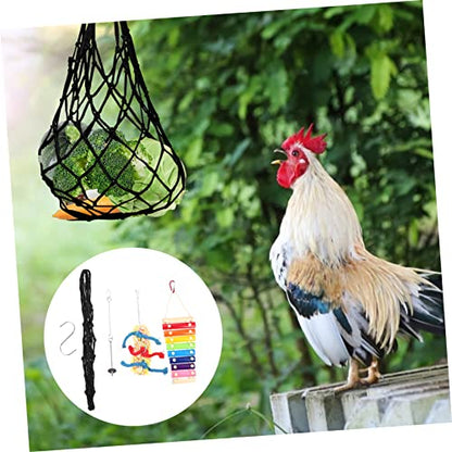 Toyvian 1Set Funny Hanging Chicken Plaything with Foraging for Roosters Materials and Loneliness for Poultry and Other