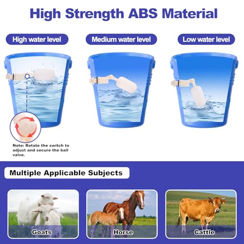 8PCS Pig Water Nipples Kit, Kalolary Automatic Pig Nipple Drinkers Kit Pig Waterer Set for Barrel Piggy Waterer System with PVC Pipeline, Float Valve and Stainless Still Hose