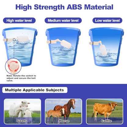 8PCS Pig Water Nipples Kit, Kalolary Automatic Pig Nipple Drinkers Kit Pig Waterer Set for Barrel Piggy Waterer System with PVC Pipeline, Float Valve and Stainless Still Hose