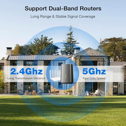 SEHMUA- 4MP Security Cameras Wireless Outdoor Home System, 2-Cam Kit, No Subscription & Solar Powered, Local Storage, 360°PTZ Surveillance, Color Night Vision, 5GHz & 2.4GHz Router Compatible