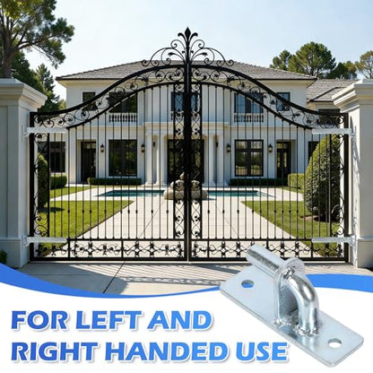 4 Pack Wall Mount Gate Hinge Bracket with Strap Hinge Heavy Duty Farm & Chain Link Gate Hinges Farm Gate Hinges Outdoor Hardware for Barns Tool Sheds and Other Swing Doors, Galvanized - style: 4pcs U-shape-12''