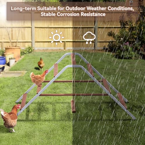 PETSFIT Chicken Roosting Bar-Solid Wood and Rustproof Iron Design, Chicken Perch with Swing for Healthy Poultry-Ideal for Backyard Coops, Farms, Easy to Assemble and Clean - size: 62"Lx24"Wx28"H