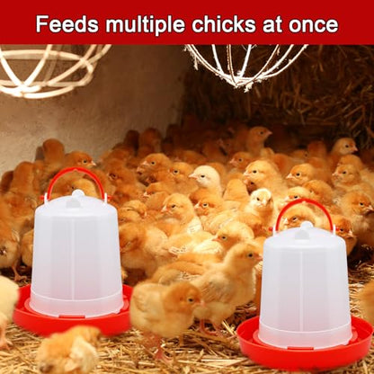 Funnymoom 12 Pack Chick Feeder and Waterer Set Chicken Feeder and Waterer Kit, 1.5l Chicken Feeding and Drinker Bulk for Baby Chicks Ducks Goose Pigeons Quail Coop Accessories(Watering) - style: Watering