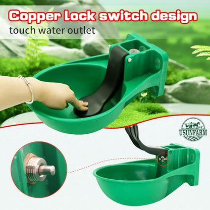 1pcs Automatic Livestock Waterer Bowl Water Trough Outdoor Cow Plastic Sink Horse Sheep Cattle Drinking Bowl Pet Feeding Bowls（Green） ﻿