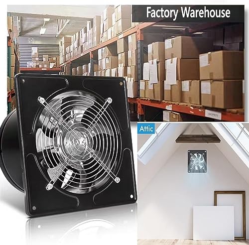 Exhaust Fan 40W Through-wall installation Ventilation Fans 110V Exhaust Fan with Plug 6 inch Exhaust Smoke Fan with Pure Copper Motor for Kitchen Shopping Mall (Black) - style: 6 inch