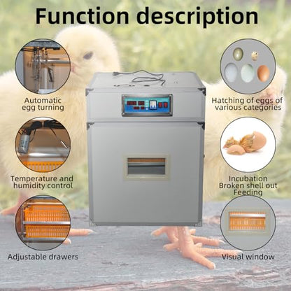 176 Egg Digital Cabinet Incubator，Poultry Hatching Breeding Cabinet Incubator for Auto Egg Turning, Temp/Humidity Control, Thermostatic for Chicken/Duck/Goose/Quail Bird. - size: 176 eggs 175L