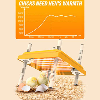 Chick Brooder, Chick Brooder Heating Plate, Chick Incubator Heating Lamp, Height Adjustable, Suitable for 15 Chicks.