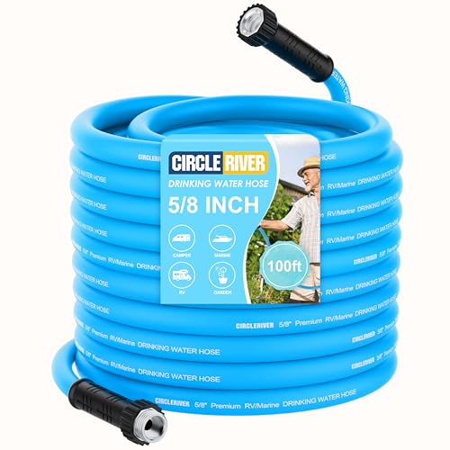 RV Water Hose 100FT, 5/8" Premium RV Drinking Water Hose for RV, Camping, Marine, Trailer and Truck, BPA Free, Anti-Kink and Leak-Free, Drinking Water Safe-Blue - color: Blue, size: 100FT